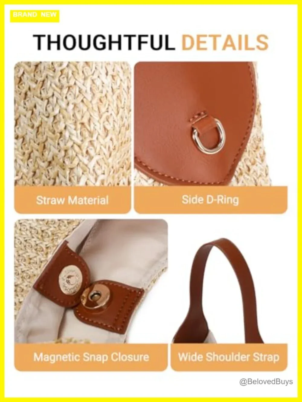 Straw Woven Hobo Shoulder Tote Bag | Slouchy Beach Raffia Handbag